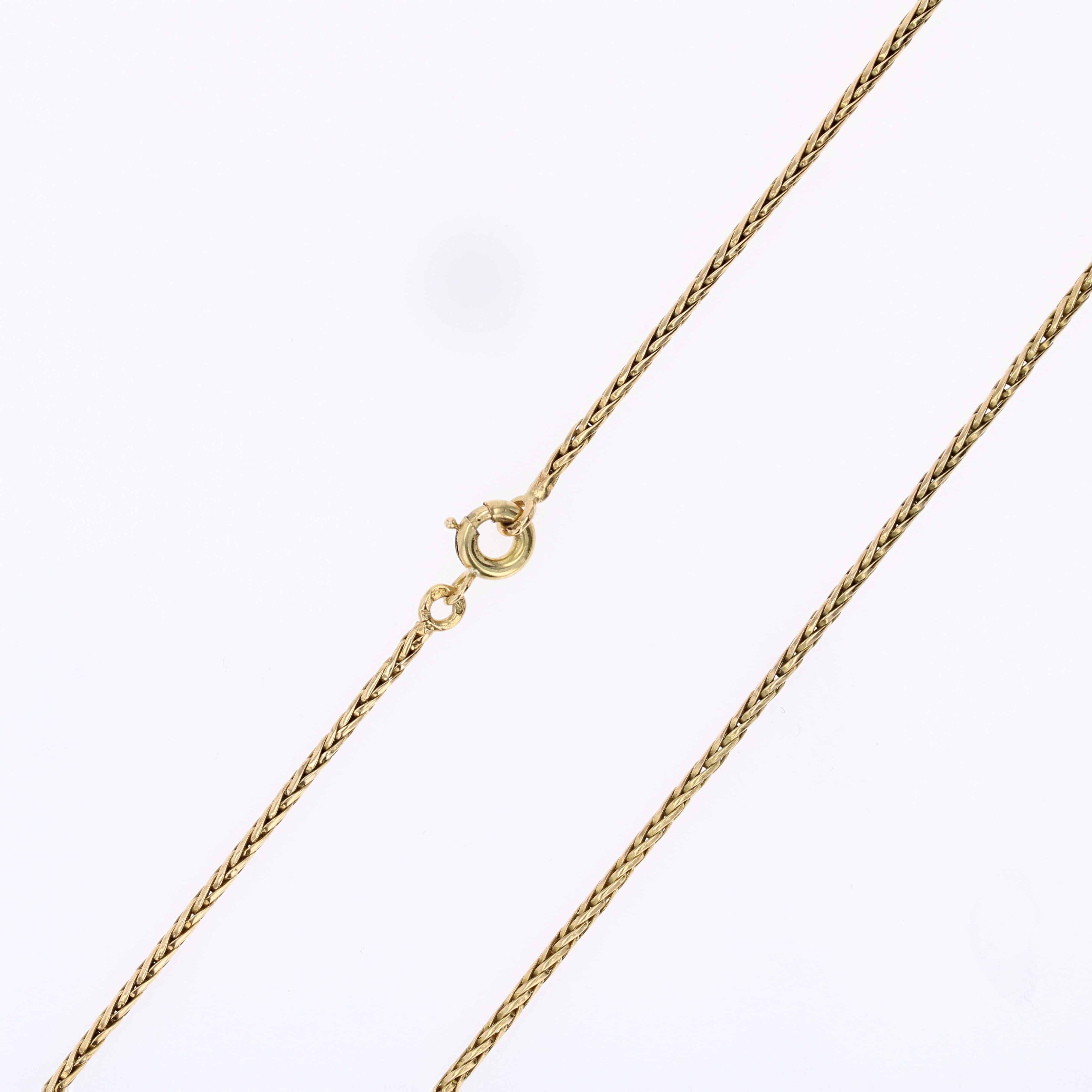 Modern 18 Karat Yellow Gold Palm Tree Mesh Chain For Sale 5