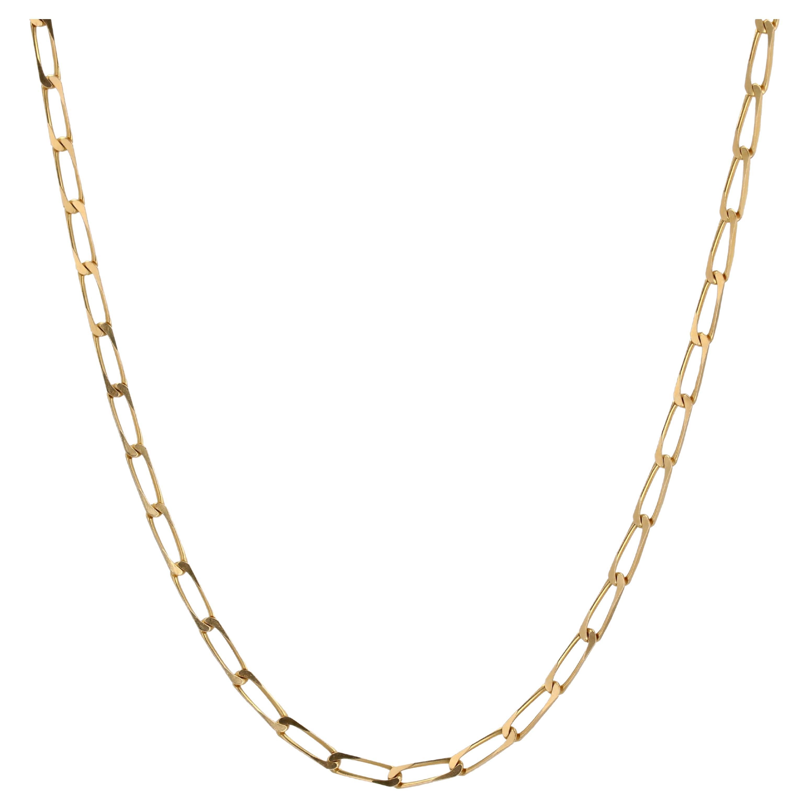 Modern 18 Karat Yellow Gold Rectangular Links Chain