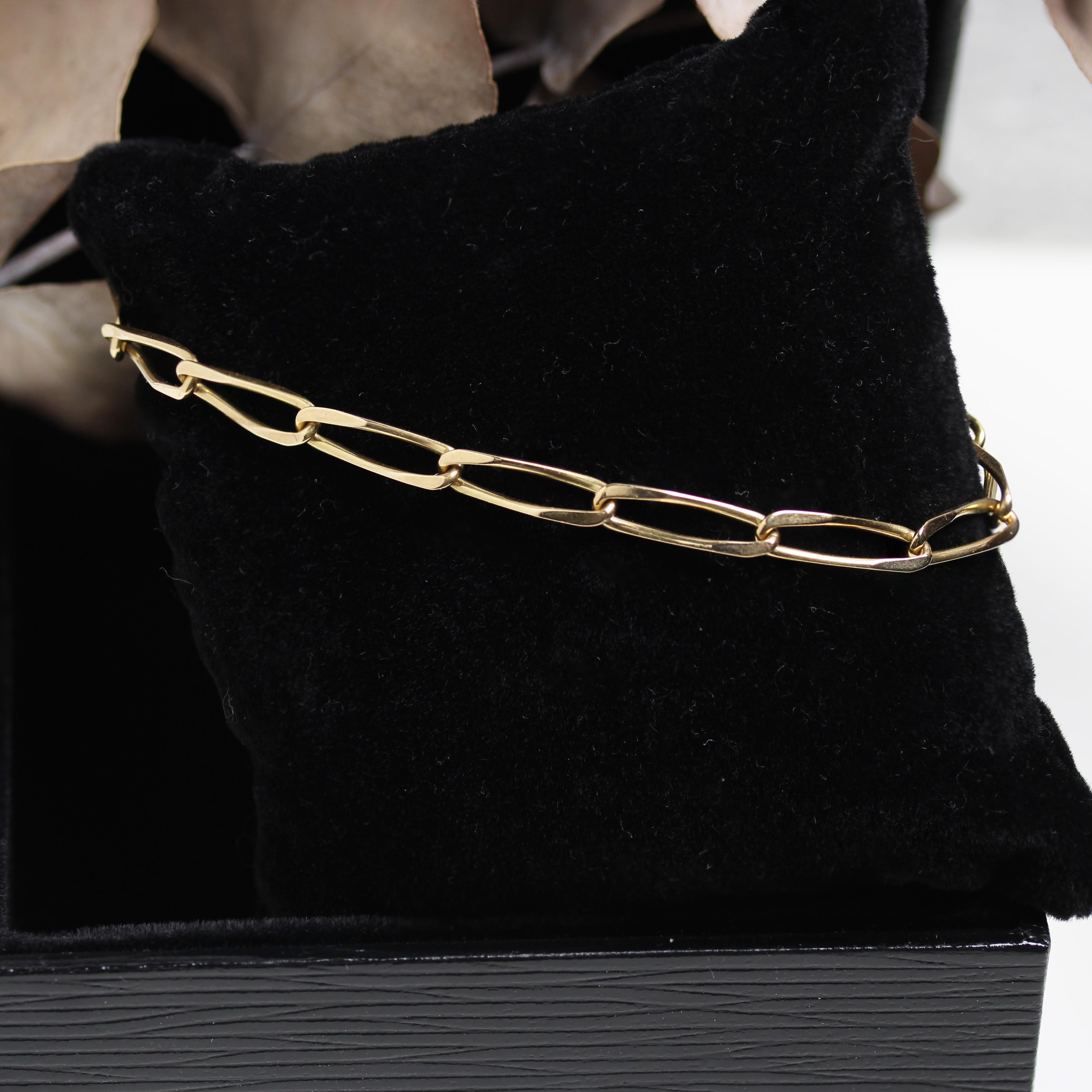 Moderne Bracelet moderne à maillons rectangulaires en or jaune 18 carats en vente