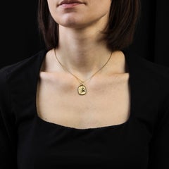 Modern 18 Karat Yellow Gold Sagittarius Medal Pendant