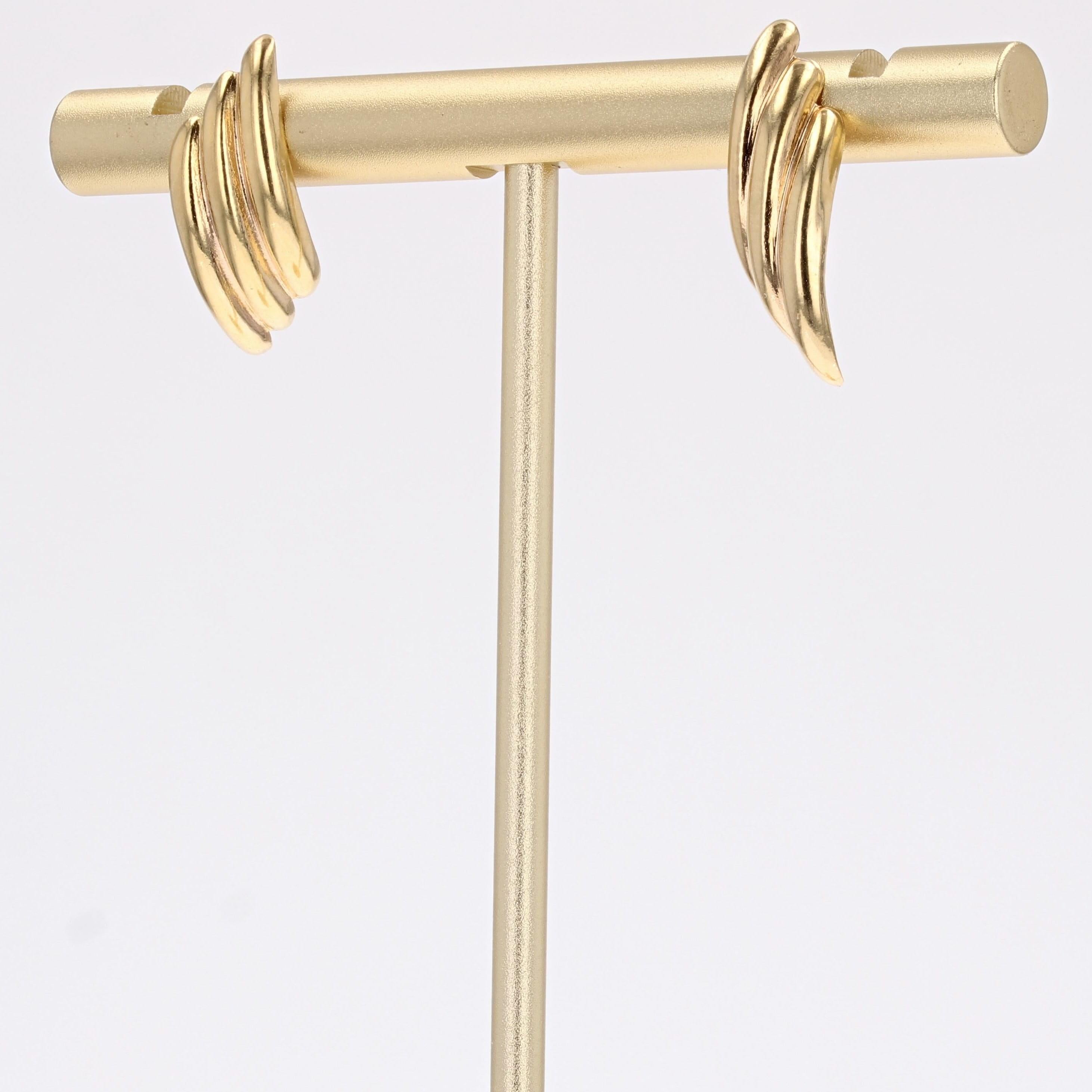 Moderne Ohrstecker aus 18 Karat Gelbgold im Zustand „Gut“ in Poitiers, FR
