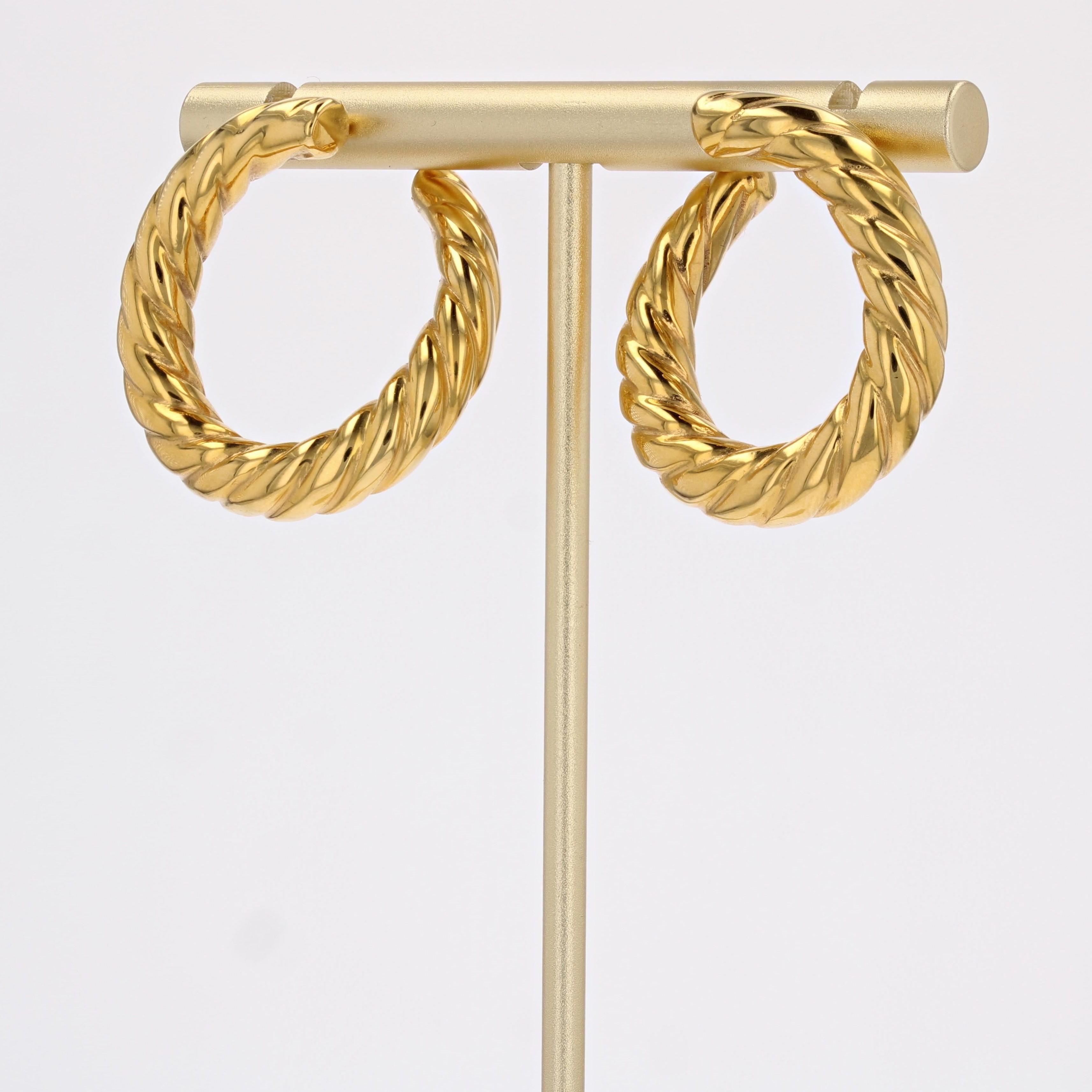 The Moderns Boucles d'oreilles torsadées en or jaune 18 carats Excellent état - En vente à Poitiers, FR