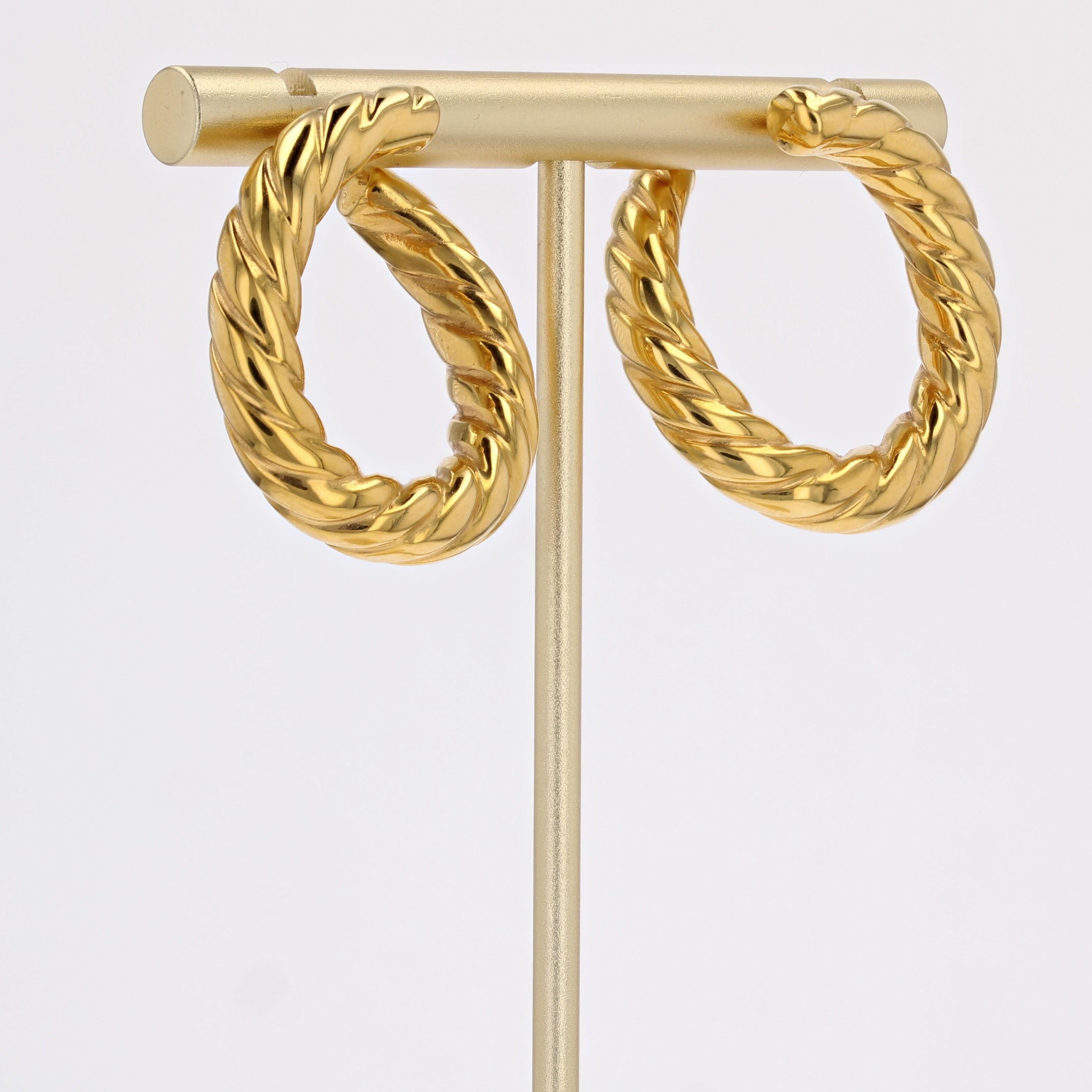 The Moderns Boucles d'oreilles torsadées en or jaune 18 carats Pour femmes en vente