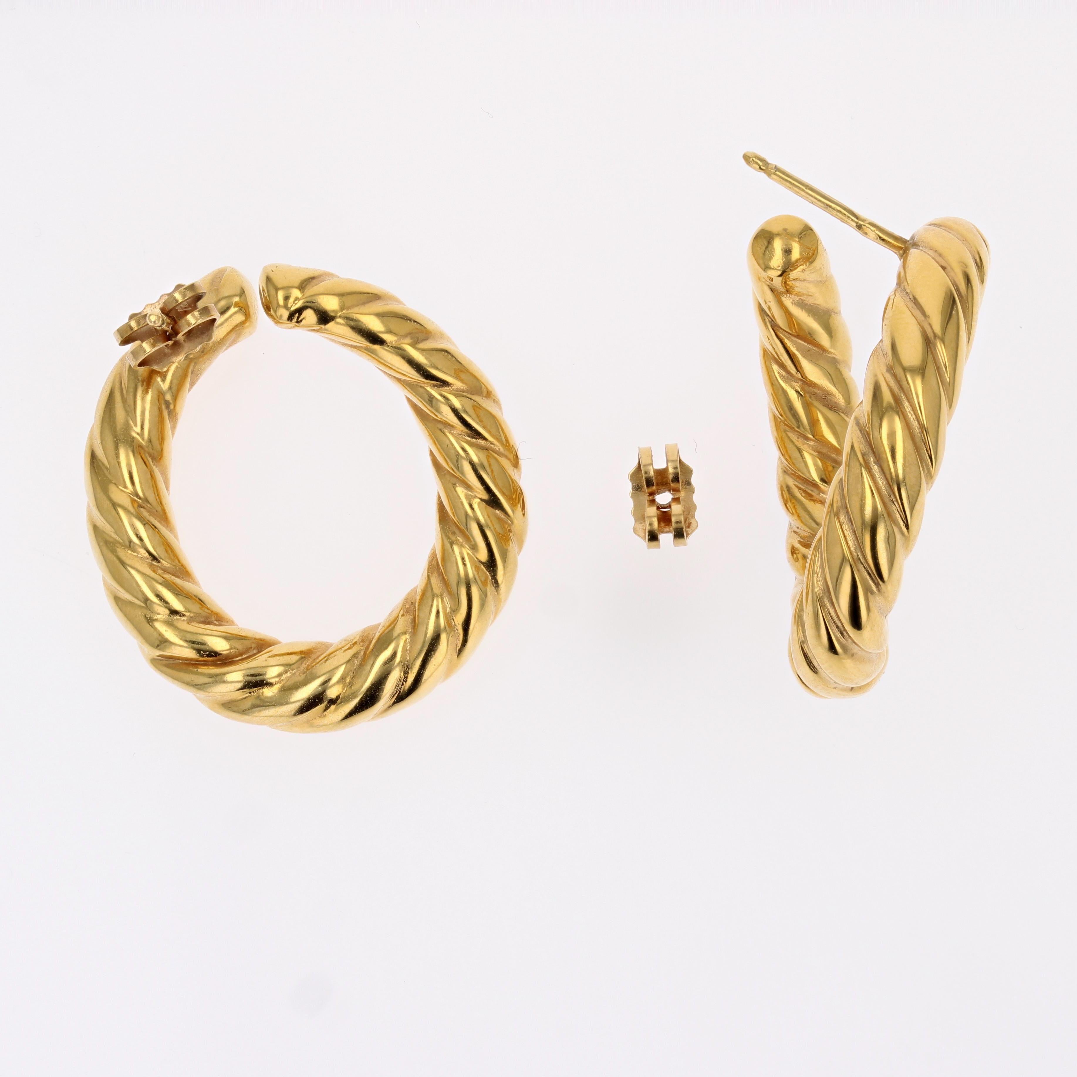 The Moderns Boucles d'oreilles torsadées en or jaune 18 carats en vente 3