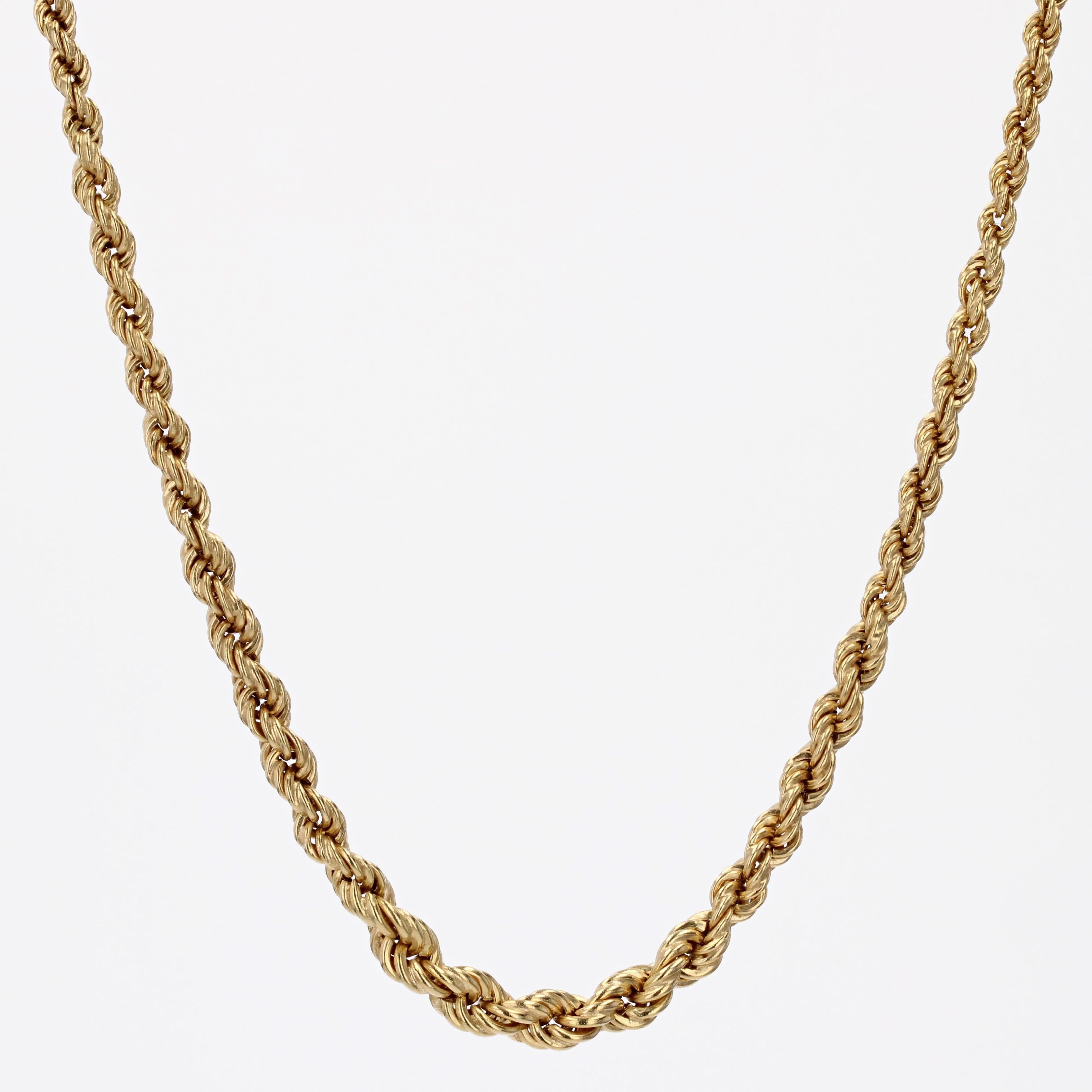 Women's Modern 18 Karat Yellow Gold Twists Necklace For Sale