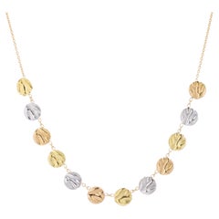 Modern 18 Karat Yellow White and Rose Gold Pellets Fine Necklace
