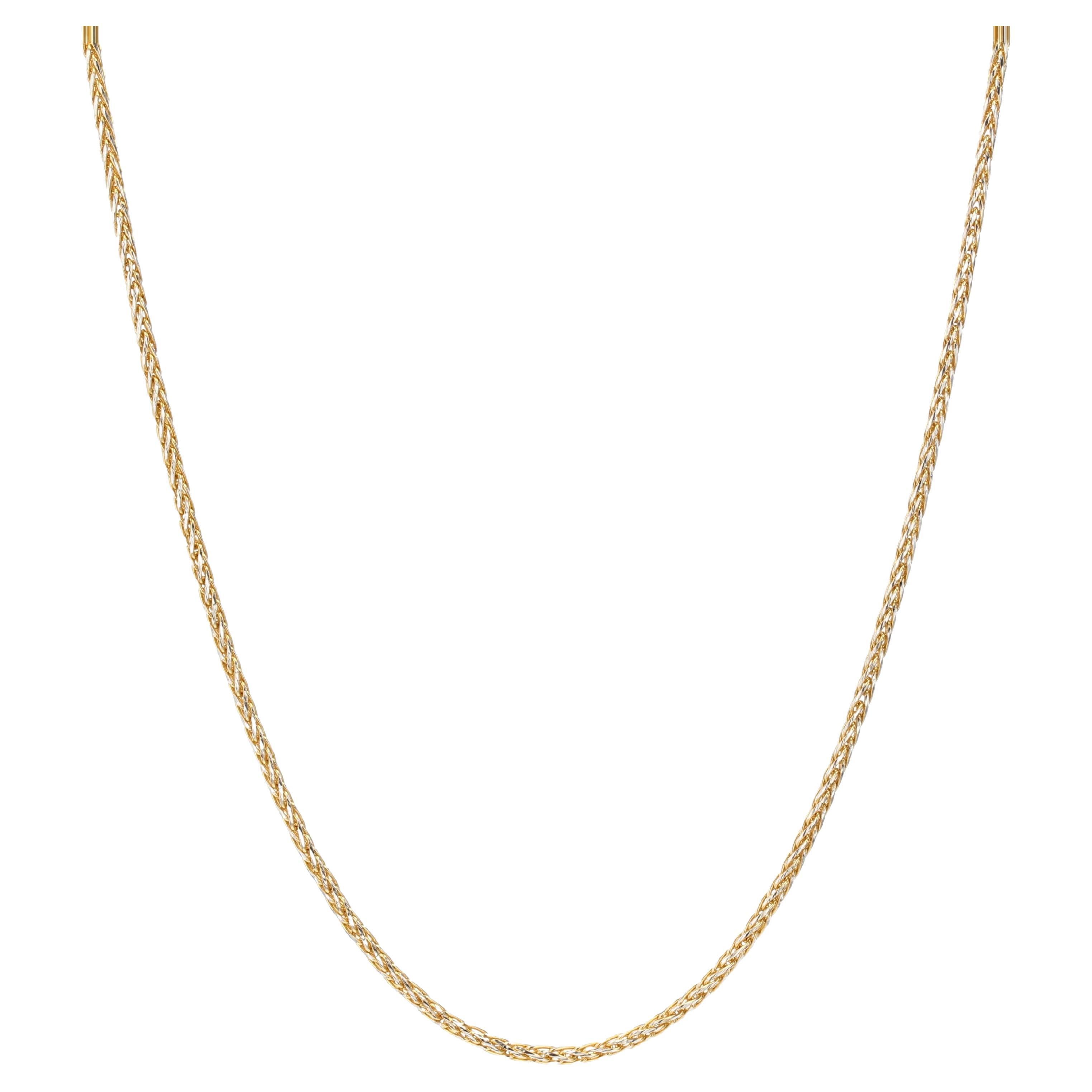 Modern 18 Karat Yellow White Gold Palm Tree Mesh Chain