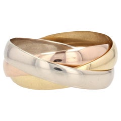 Modern 18 Karat Yellow White Rose Gold Second- Hand Ring