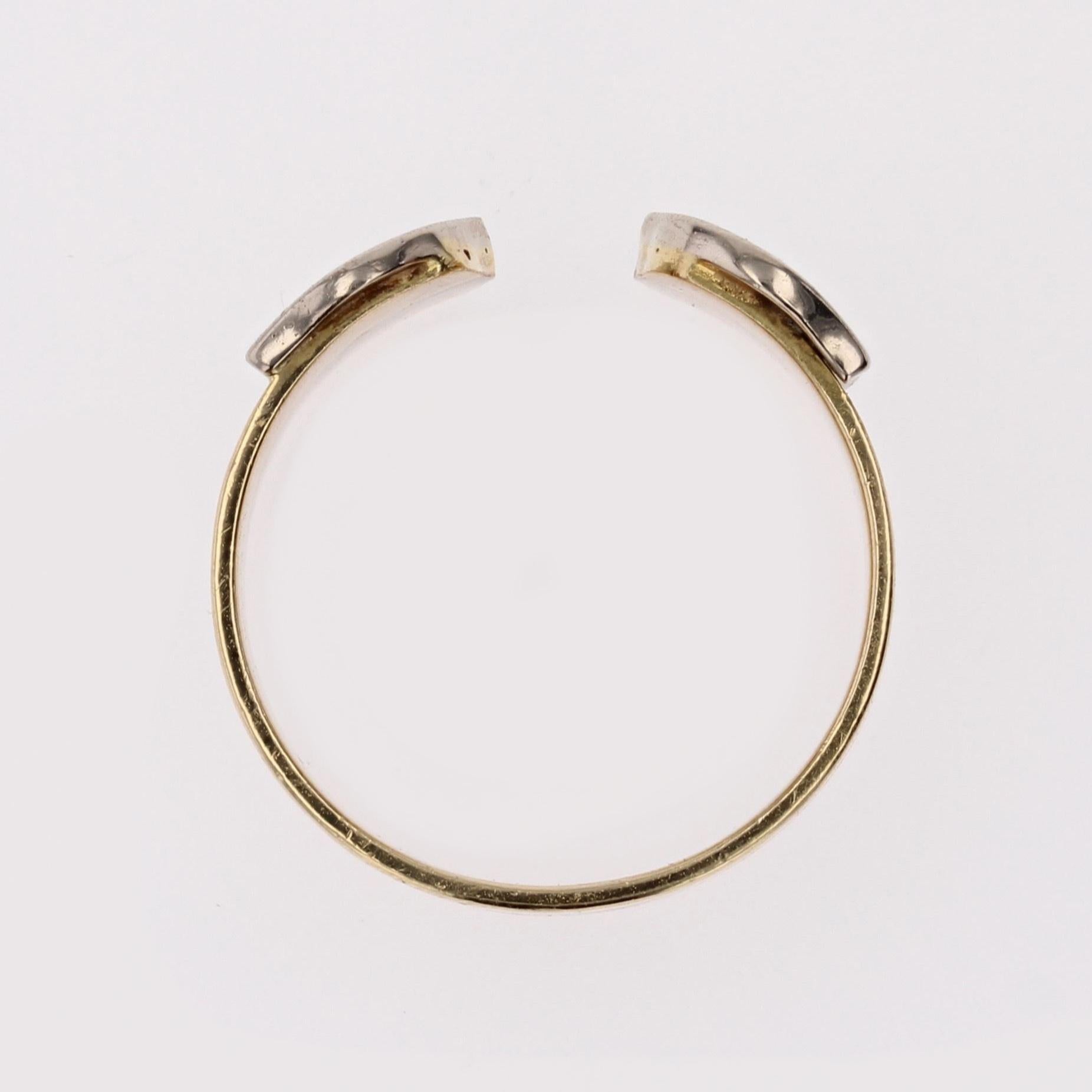 Modern 18 Karats 3 Golds Double C Cartier Style Ring 9