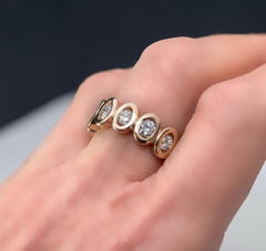 Modern 18K Rose Gold 2.40 Carat GVVS1 White Diamonds Ellipse Engagement Ring