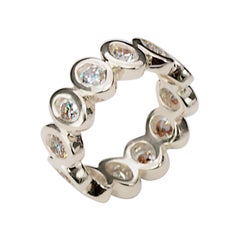 Modern 18K White Gold 2.40 Carat GVVS1 White Diamonds "Ellipse" Engagement Ring