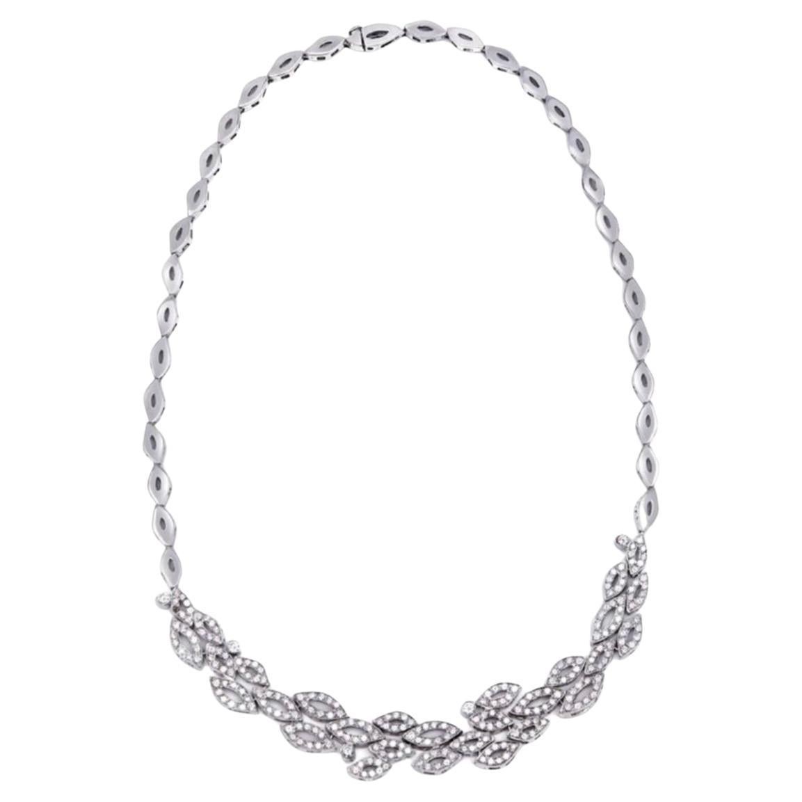 Moderne 18ct Weißgold Diamant Set Abstrakte Mittelstück & Marquise Shaped Link N im Angebot