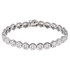 Moderna pulsera tenis de diamantes en oro blanco de 18 ct