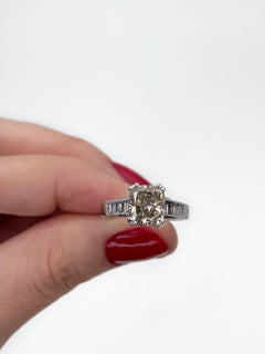 Certified 18K Gold 2.90 Carat Natural Fancy Light Brown Diamond Solitaire Ring