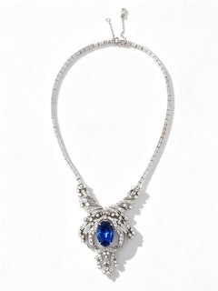 Moderne 18K Gold Tansanit und Diamant Tropfen Halskette