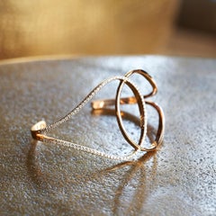 Bracelet moderne en or rose 18 carats avec diamants