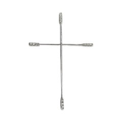 Modern 18K White Gold Diamond Cross Pendant – 0.15ct Minimalist Design