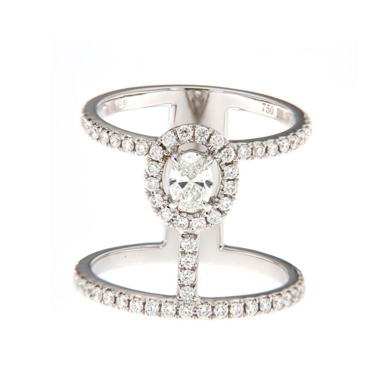 Anello moderno con diamante in oro bianco 18K In condizioni Nuovo in vendita a Hong Kong, HK
