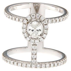 Modern 18K White Gold Diamond Fashion Ring