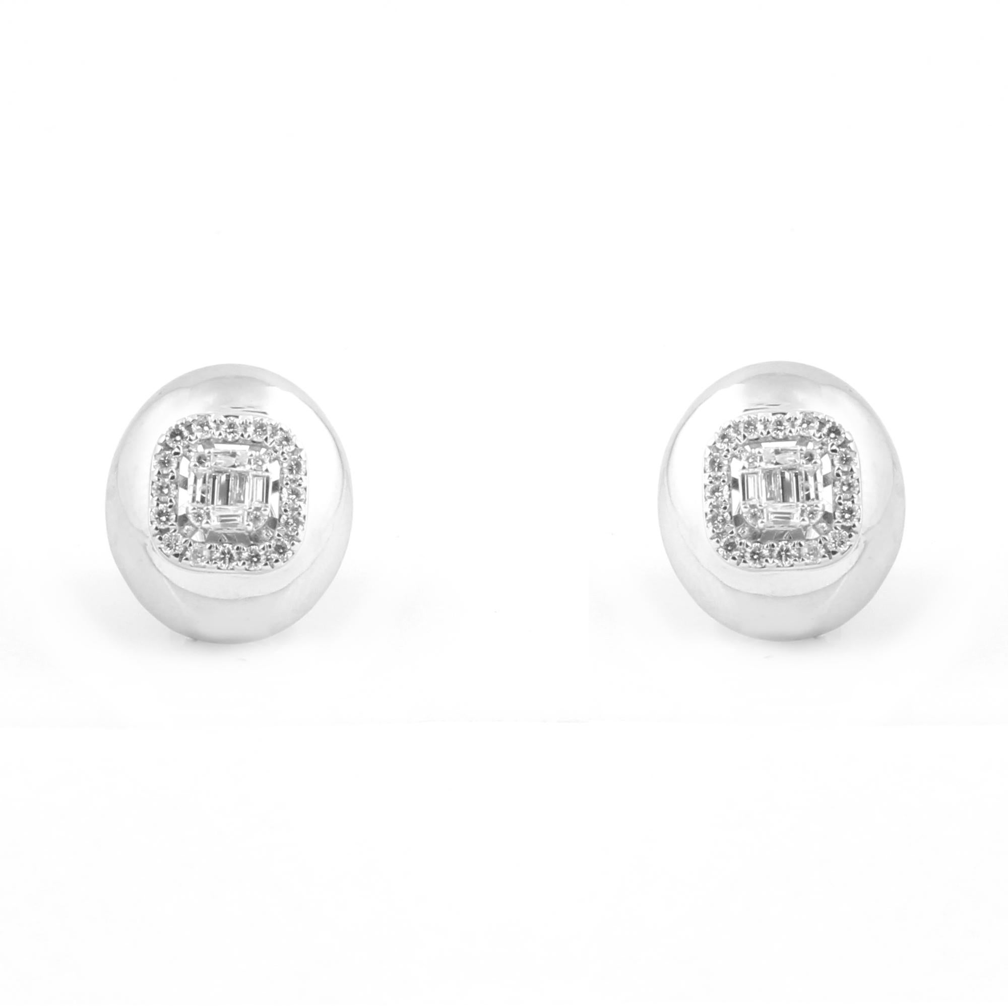 Item Code :- SJER1037
Gross Wt. :- 3.74 gm
18k White Gold Wt. :- 3.62 gm
Natural Diamond Wt. :- 0.60 Ct. ( AVERAGE DIAMOND CLARITY SI1-SI2 & COLOR H-I )

✦ Sizing
.....................
We can adjust most items to fit your sizing preferences. Most