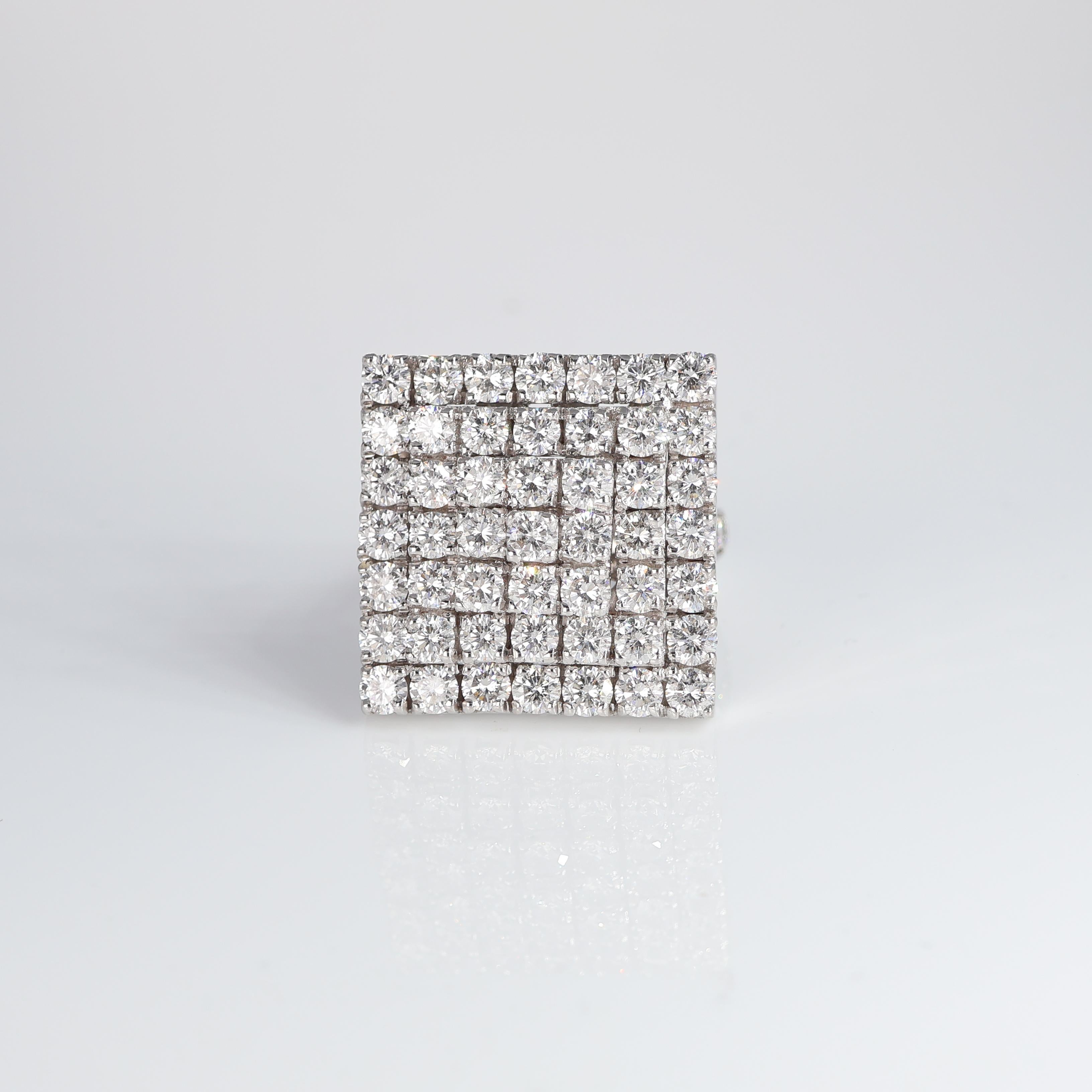 IMPORTANT NOTE:
✔ No additional costs will be added to this order.
✔ Shipping and customs duties are fully covered by us.
--------------------
Bold and modern, this exquisite ring showcases a striking square design entirely adorned with a pavé of