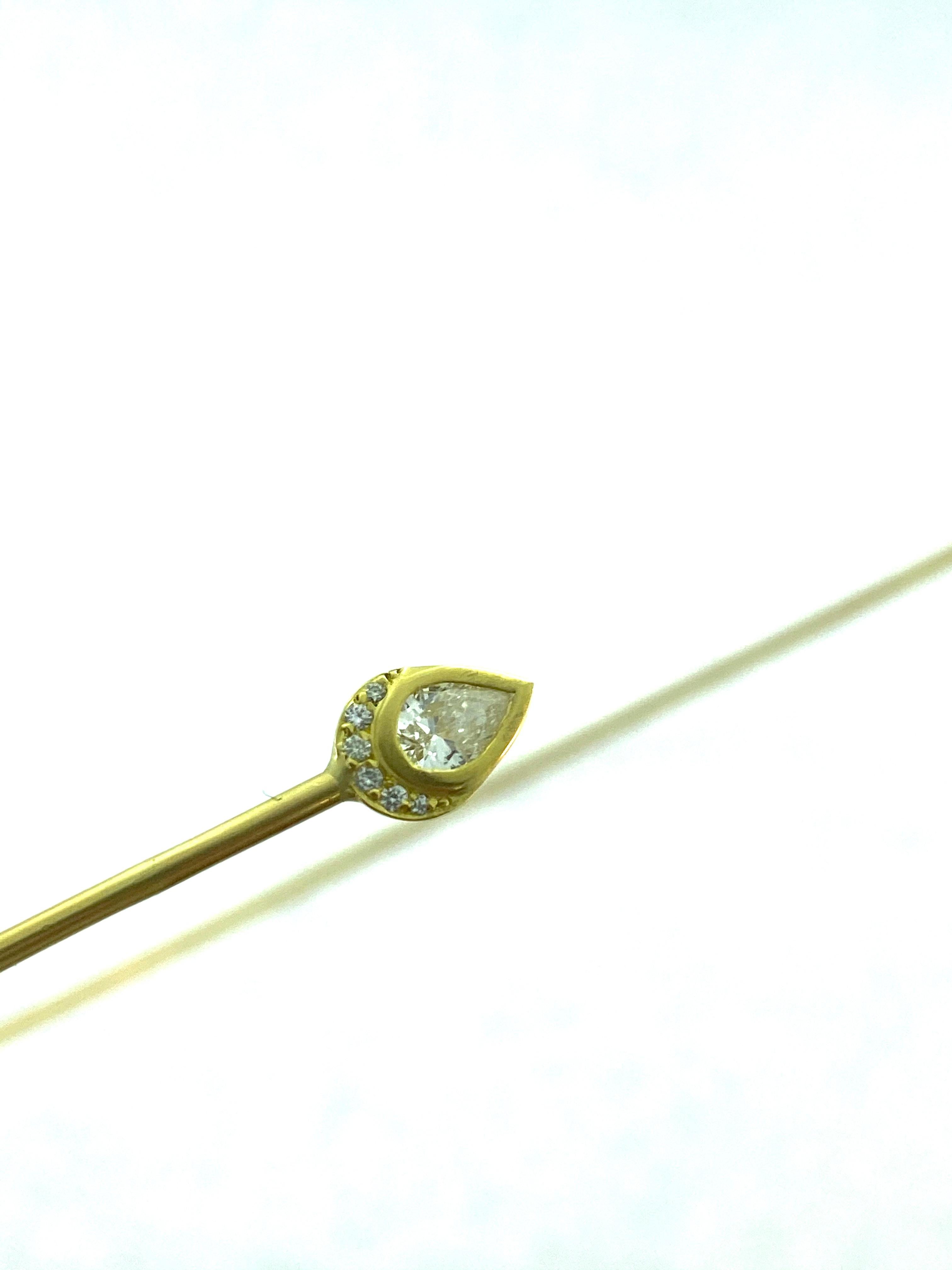 Modern 18K Yellow Gold and Diamond Wire Choker Necklace 1