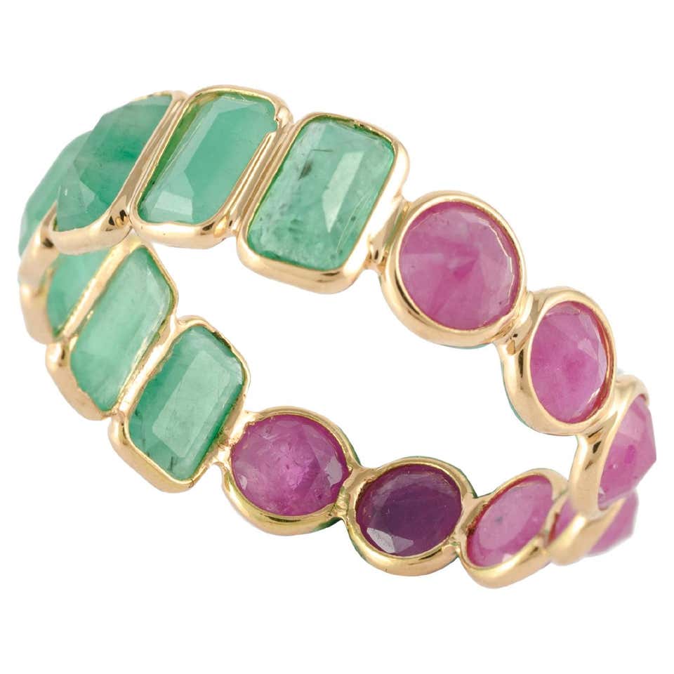 Ruby Collection Georgios Collections 18 Karat Yellow Gold Byzantine Ruby Emerald ...