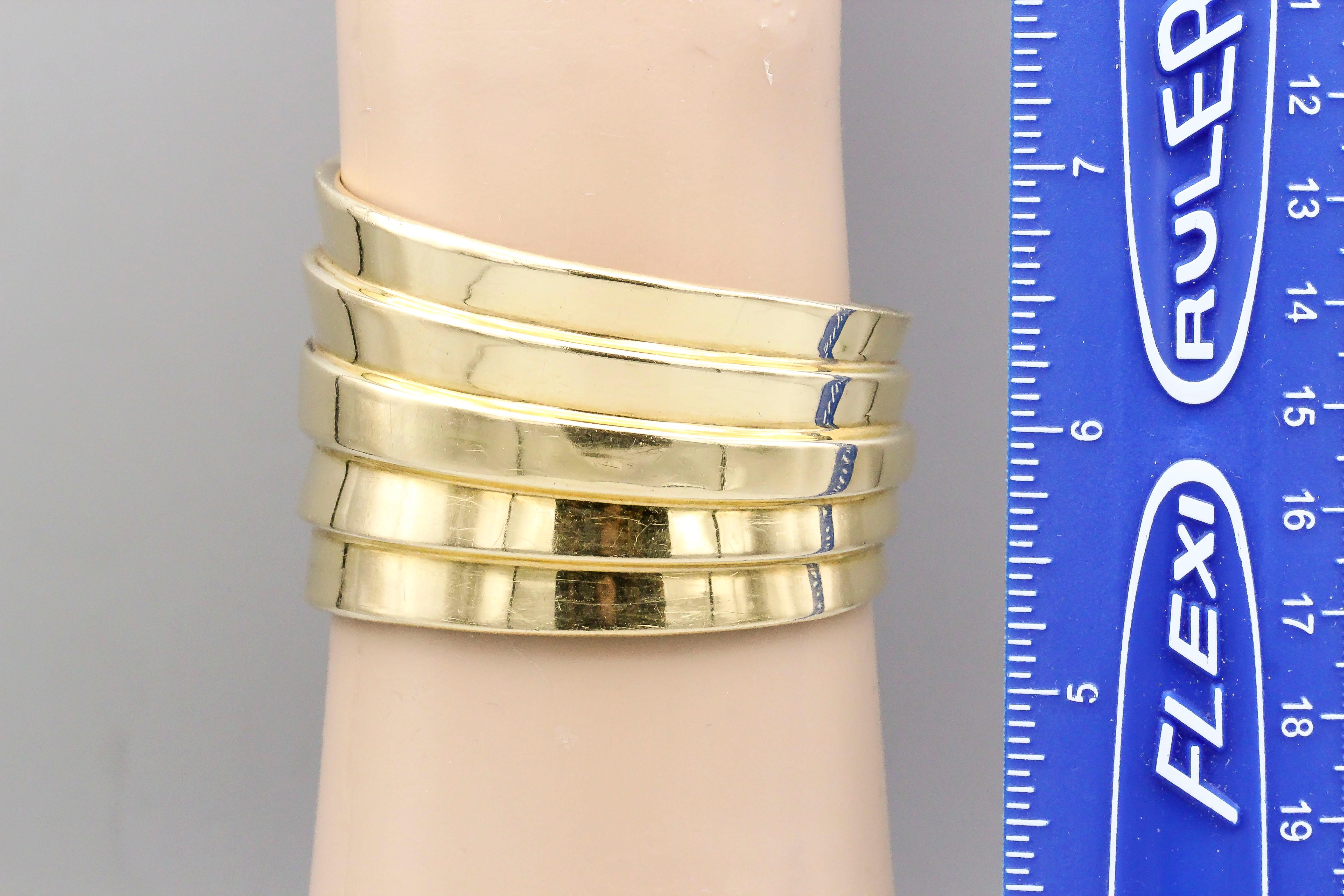Women's or Men's Modern 18k Yellow Gold Heavy Cuff Bracelet