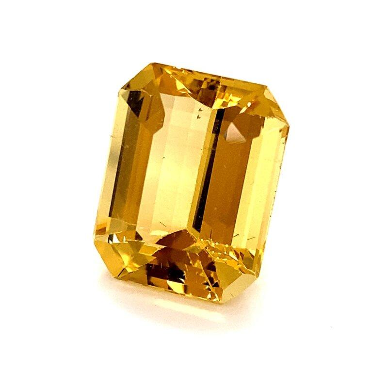 For Sale:  Modern 18k yellow gold ring with a emerald-cut Goldberyll and a pear-cut diamond 2