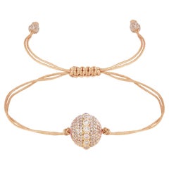 Modern 18k YG 2ct Diamond Pavé Beige Double String Bracelet