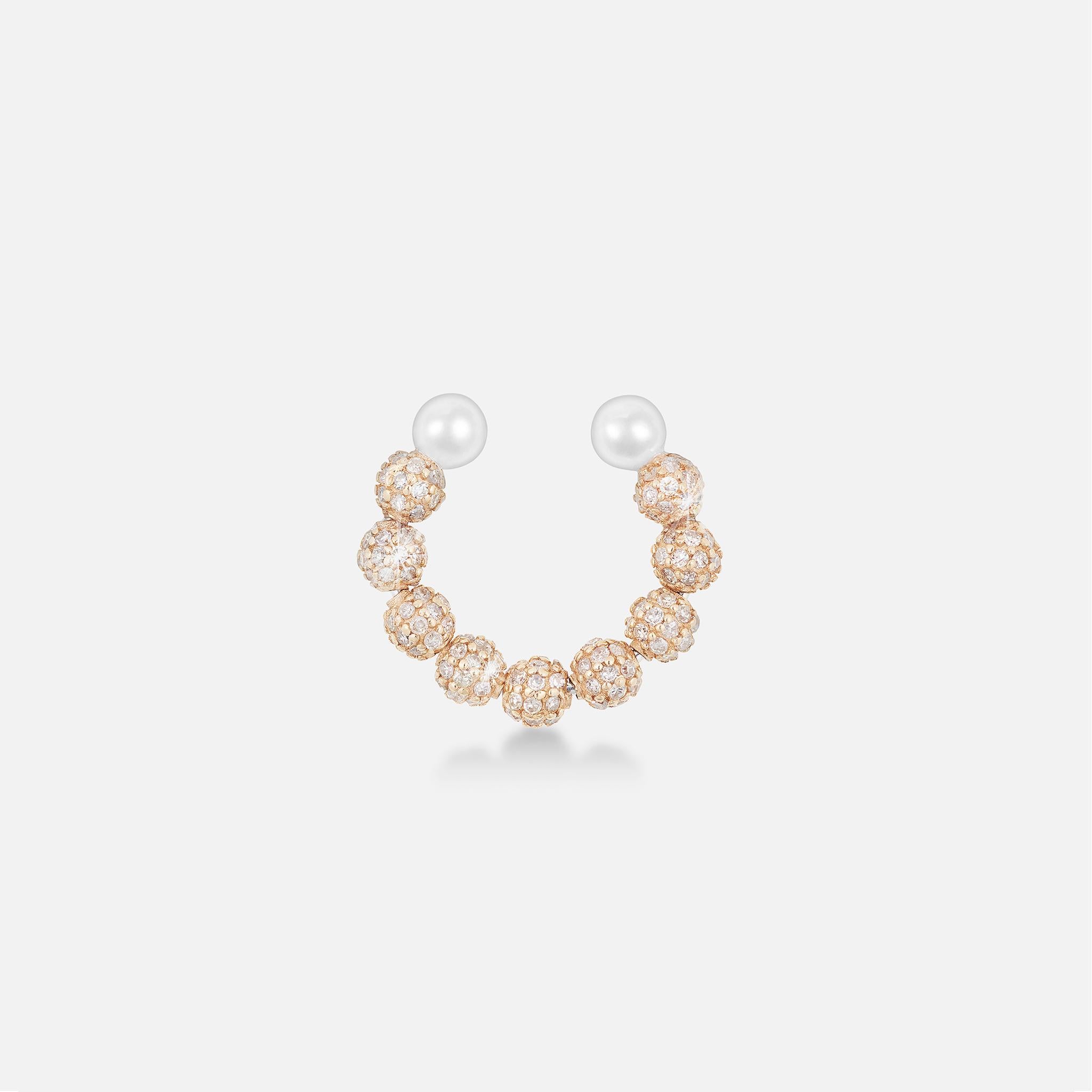 Moderno Pendiente Pavé de Diamantes 18k YG con Perlas Akoya en Nuevo estado para la venta en Boostedt, DE