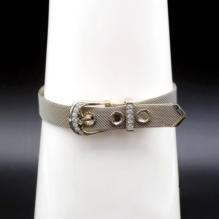 Modern 18 Karat Gold and Diamonds Belt Buckle Bracelet For Sale at 1stDibs