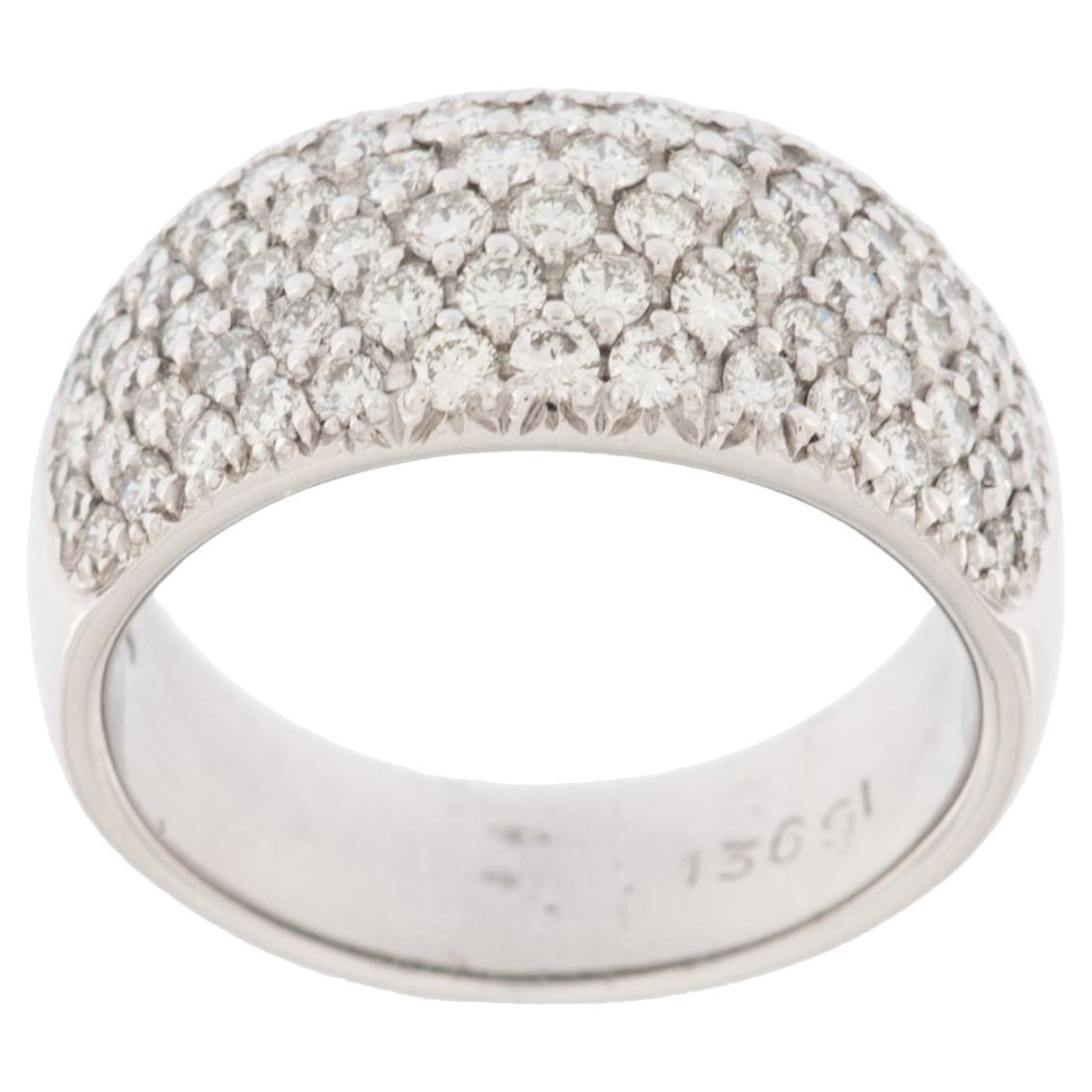 Modern 18 karat White Gold Ring Band with Diamonds For Sale