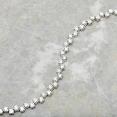 Modern 18kt White Gold Zig-Zag Tennis Bracelet With 5.3ct of White Diamonds