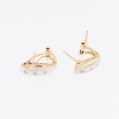 Modern 18kt Yellow and White Gold Earrings with Diamonds