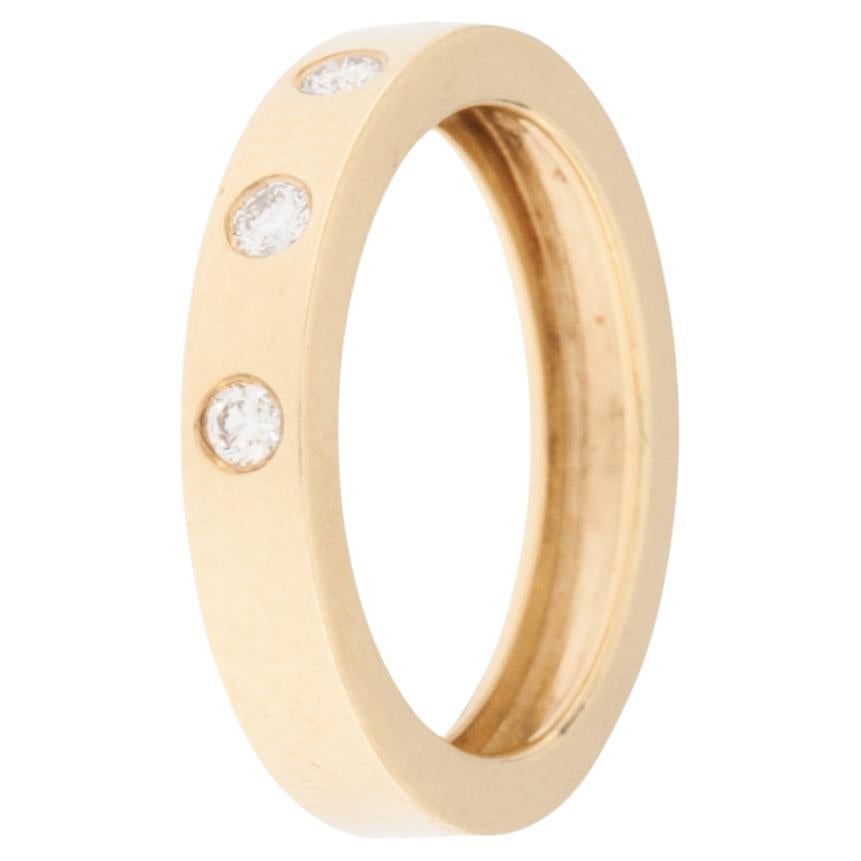 Modern 18 karat Yellow Gold Band Ring with Diamonds For Sale