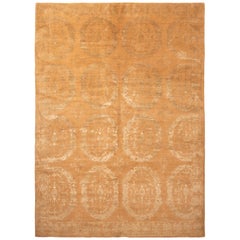 Rug & Kilim's Modern 18th Century Inspired Transitional Gold Wool-Silk Rug