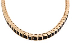 Modern 1940s Gold and Onyx Choker