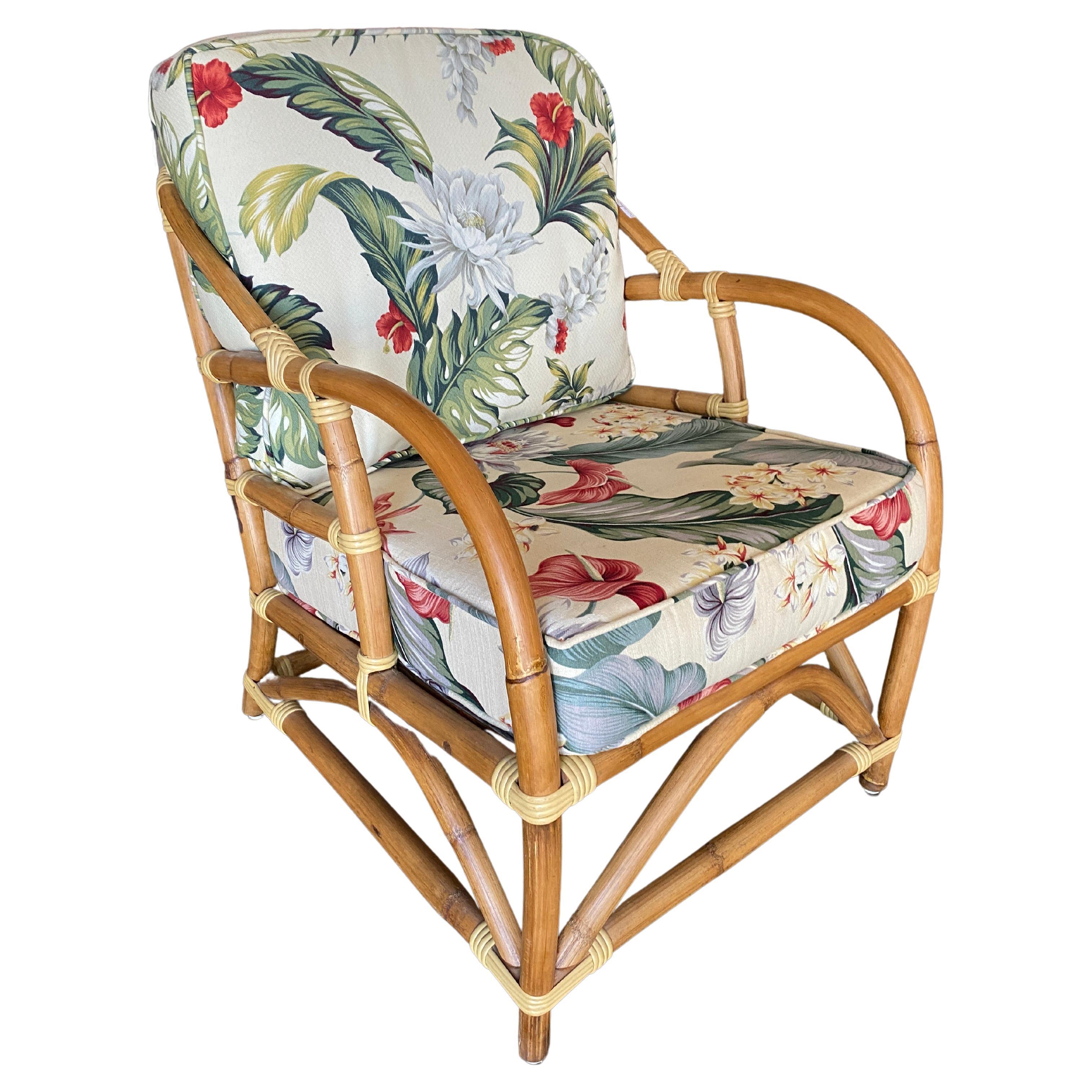 Modern "1949er" Single-Strand Rattan Lounge Chair w/ Tripole Back, Pair ...