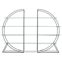 Modern 1960s Iron Two-Piece Bookcase Display