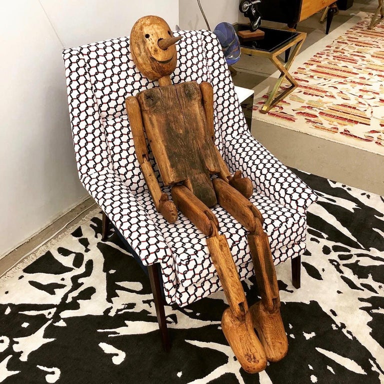 Modern 1960s Italian Vintage Life Size Articulated Wooden Pinocchio