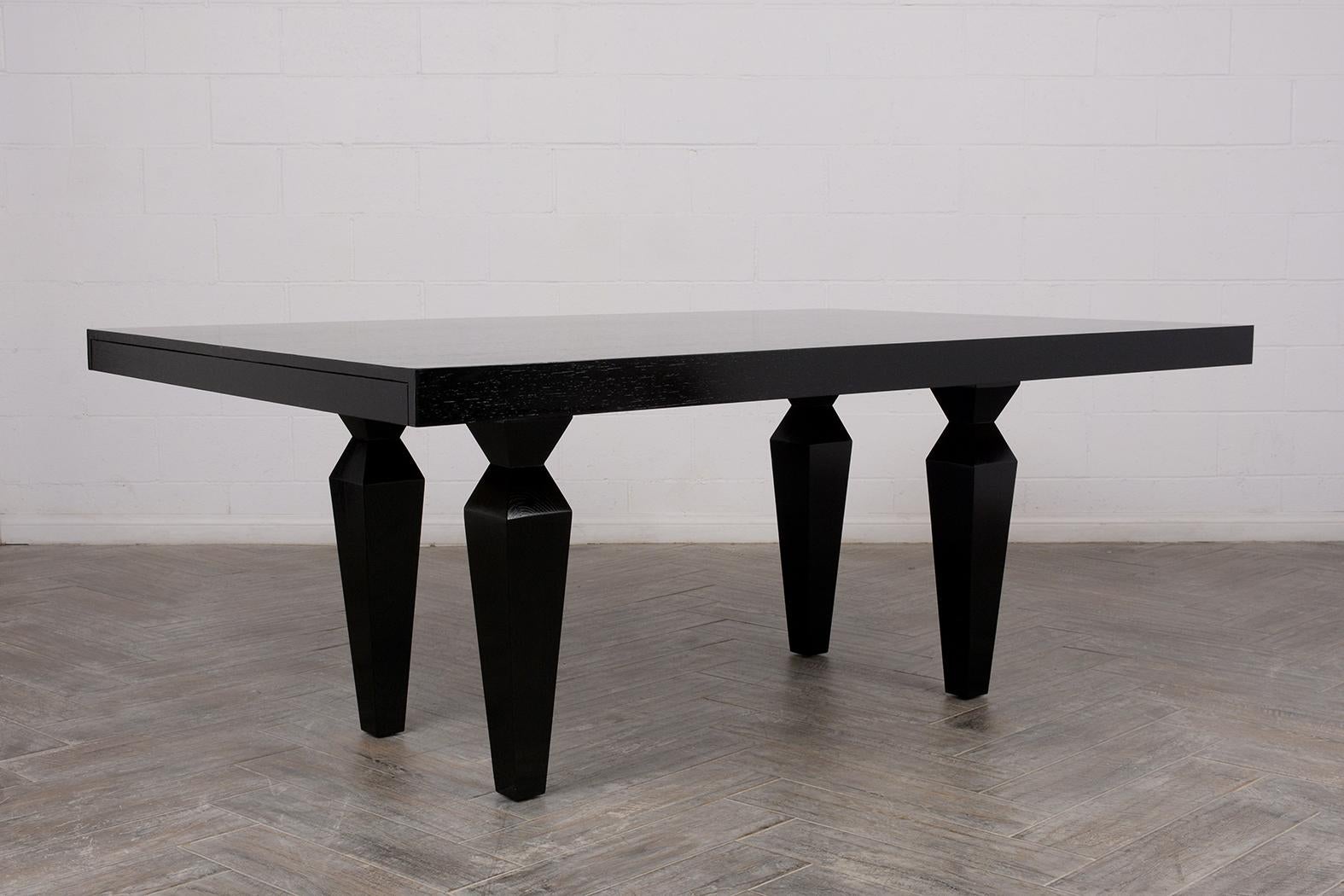 Vintage Modern Ebonized Dining Table In Good Condition In Los Angeles, CA