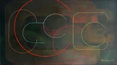 Modern 1993 "An Abstract C" Painting, Signed “Ketchem”