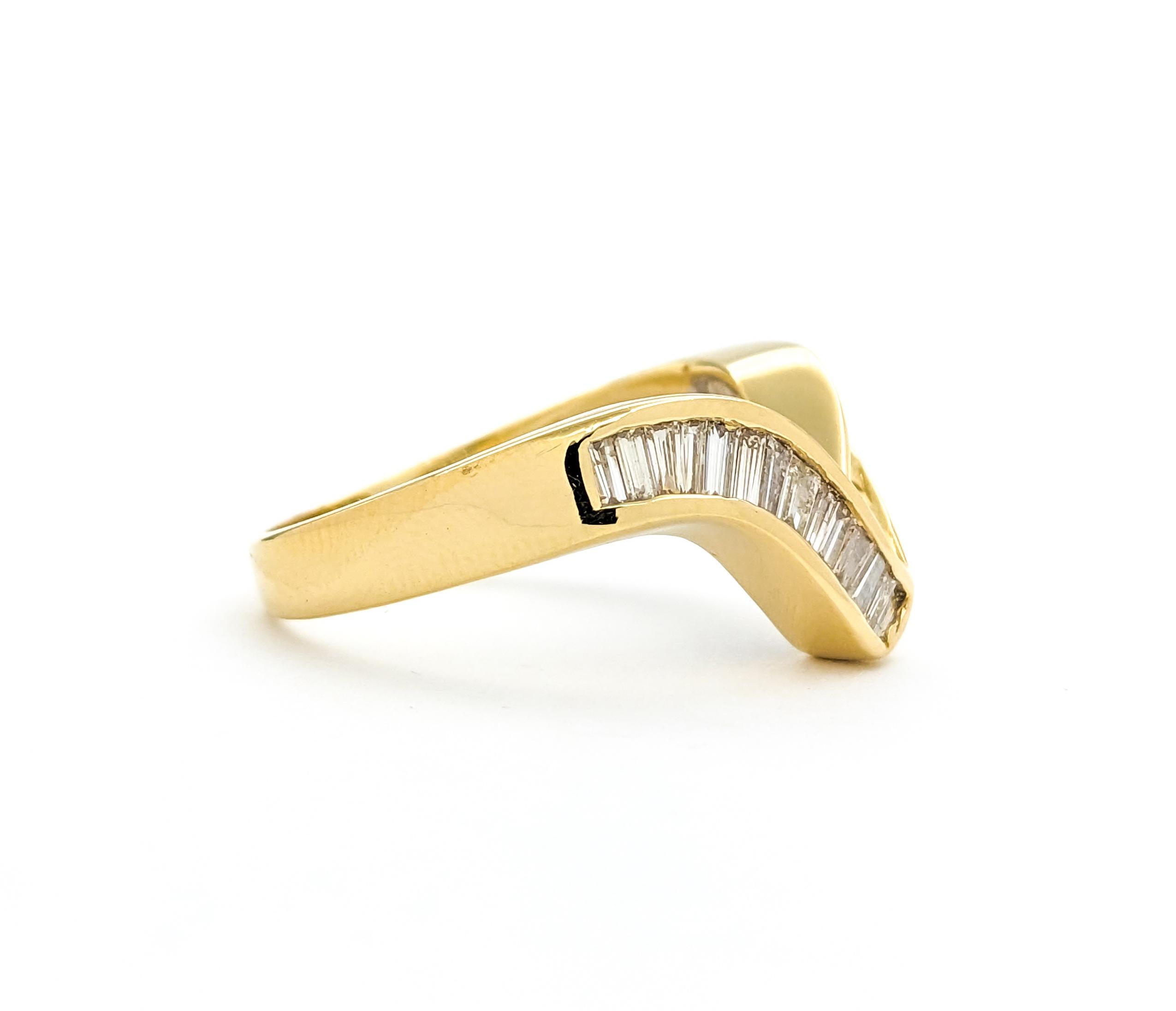 Modern 1ctw Diamond Channel Set Ring In Yellow Gold For Sale 4
