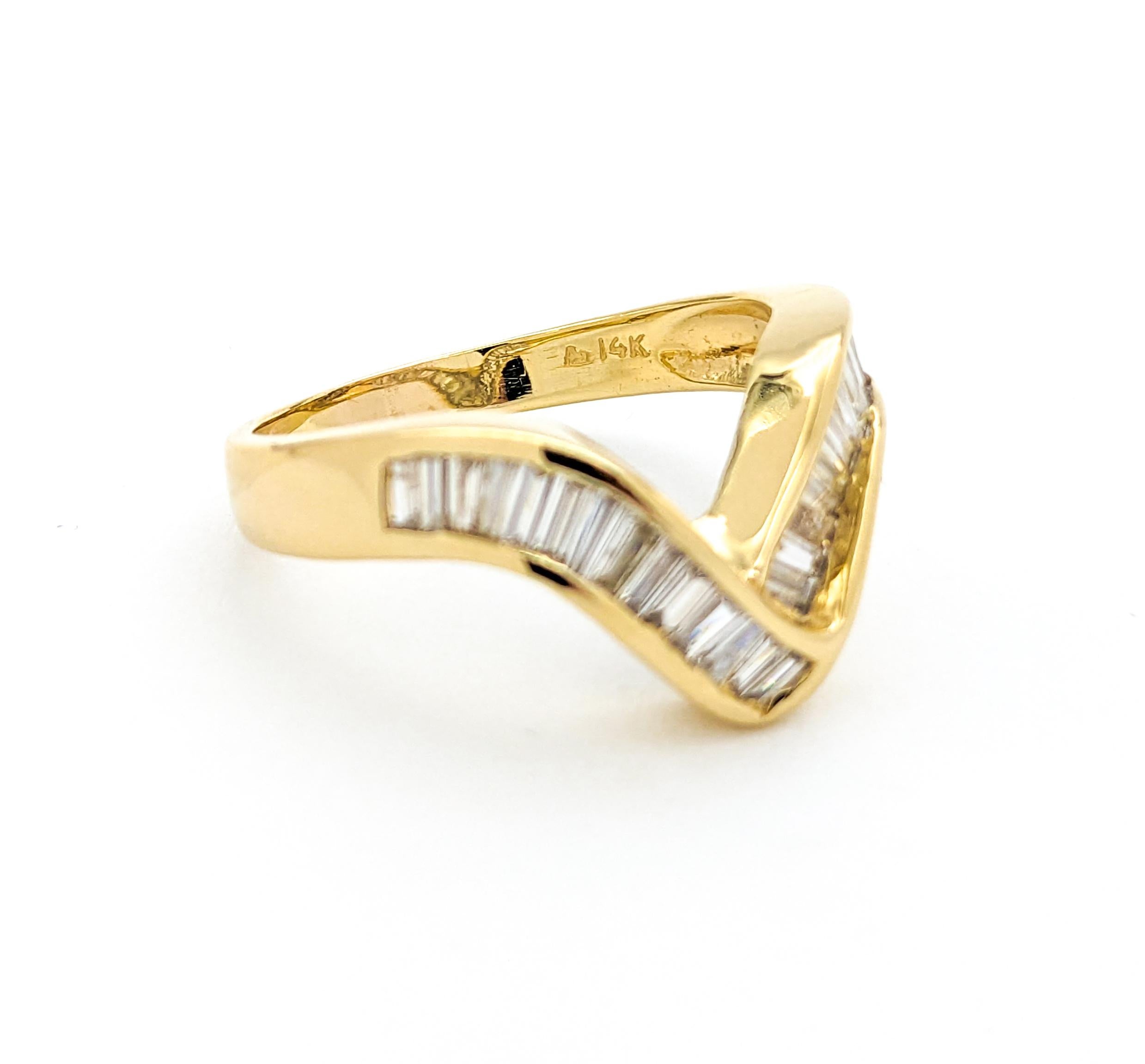 Modern 1ctw Diamond Channel Set Ring In Yellow Gold For Sale 5