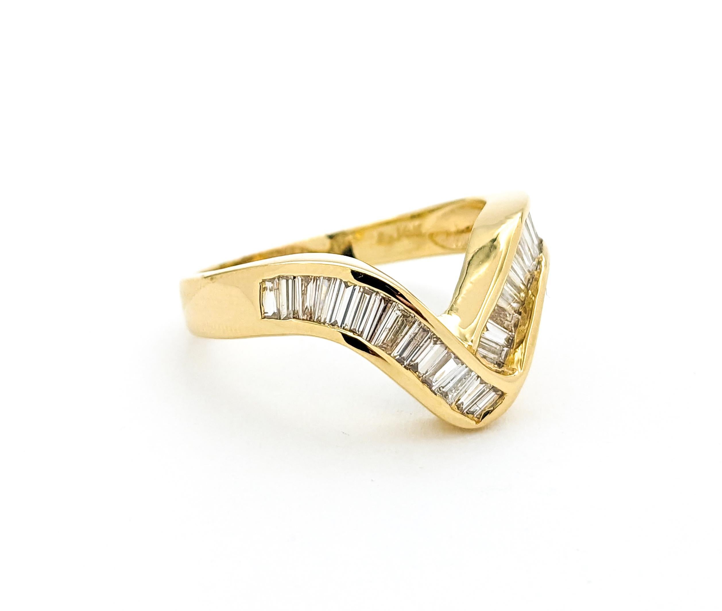 Modern 1ctw Diamond Channel Set Ring In Yellow Gold For Sale 6