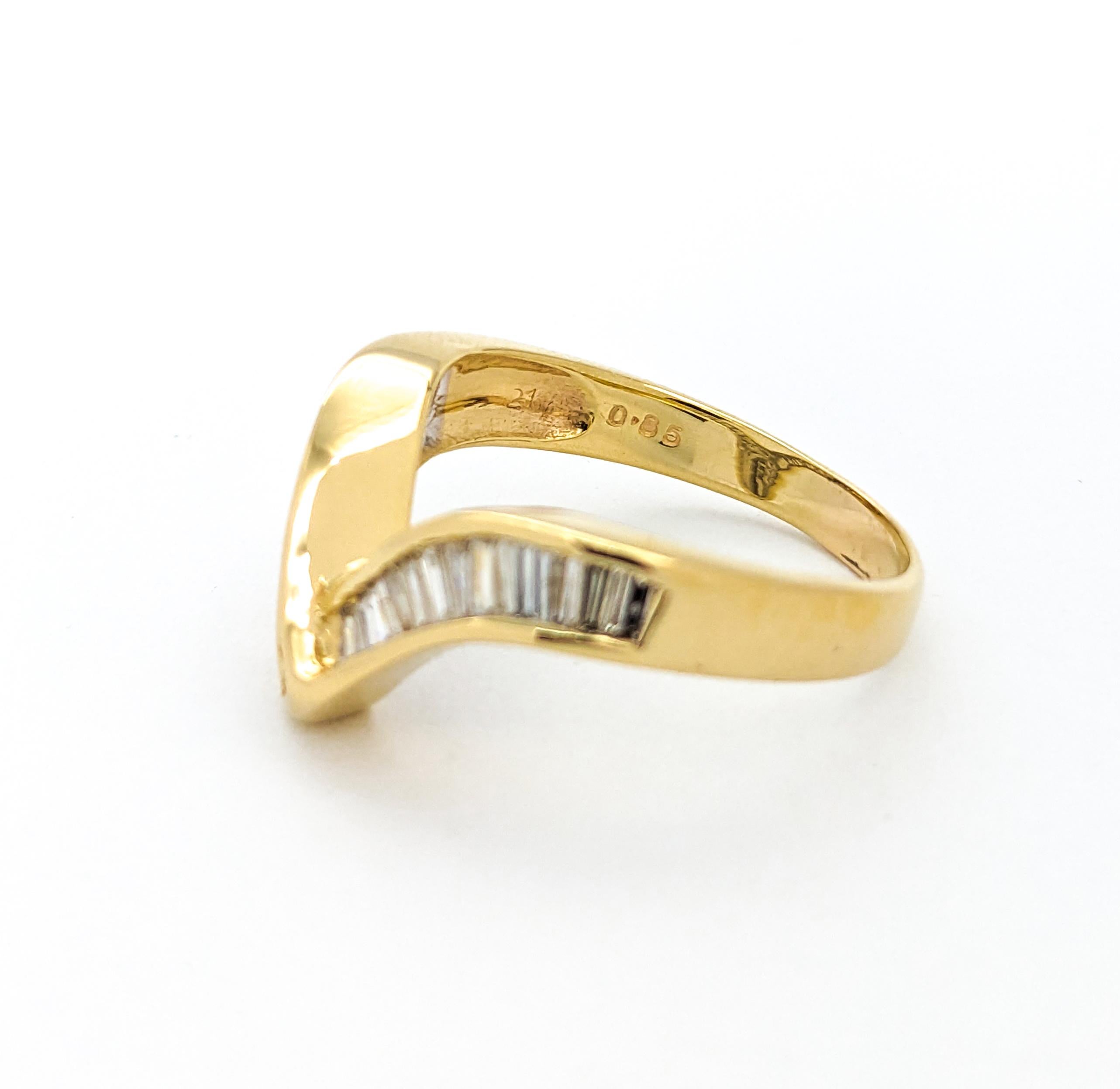 Modernist Modern 1ctw Diamond Channel Set Ring In Yellow Gold For Sale