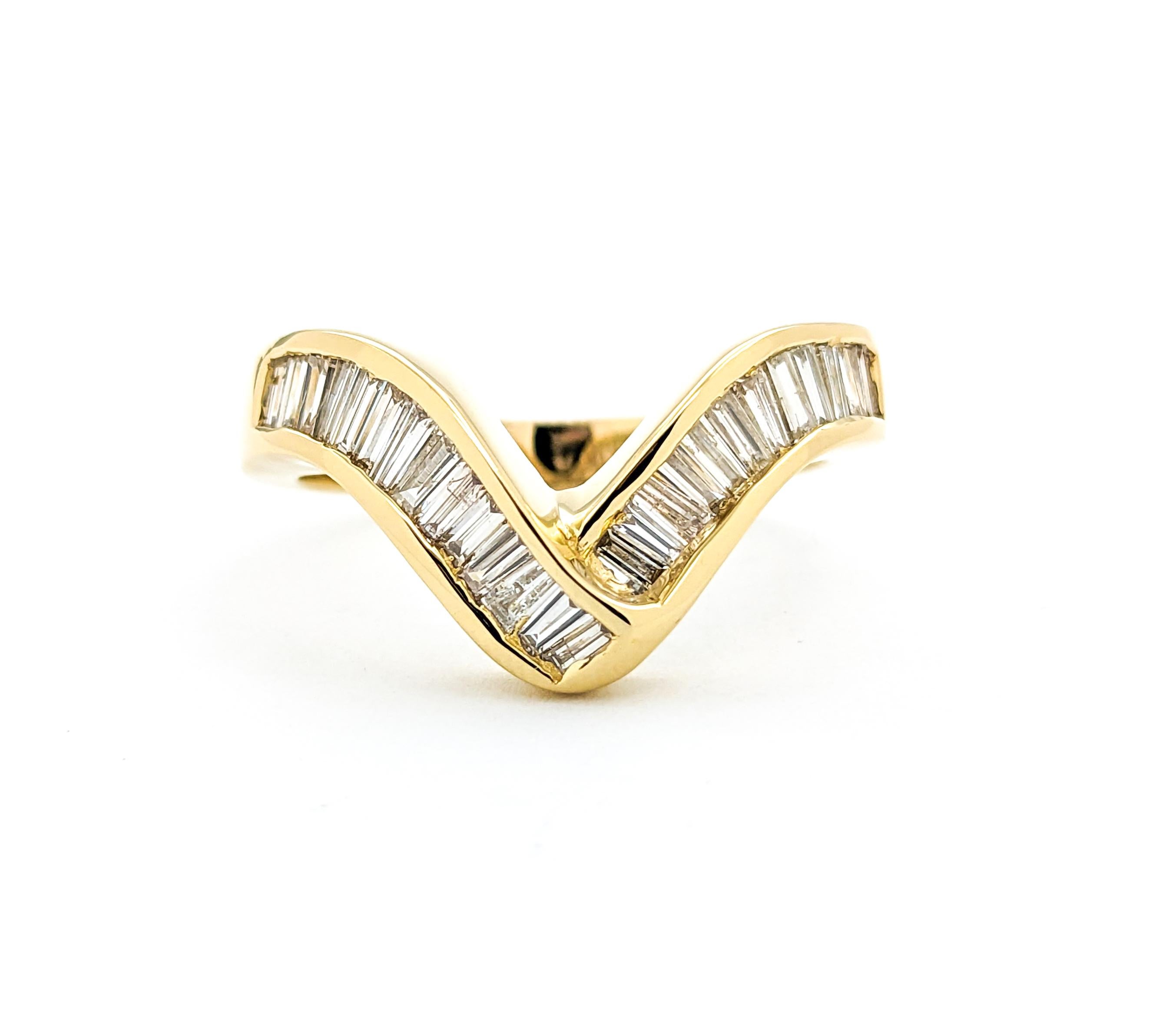 Modern 1ctw Diamond Channel Set Ring In Yellow Gold In Excellent Condition For Sale In Bloomington, MN