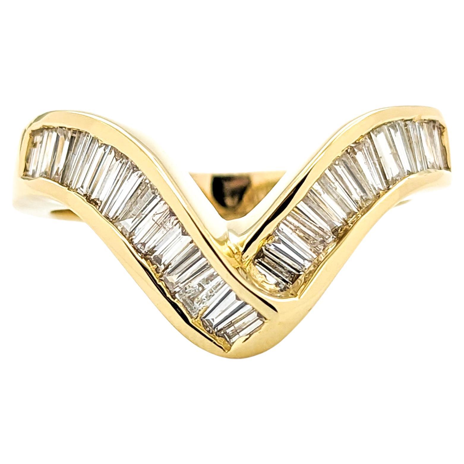 Modern 1ctw Diamond Channel Set Ring In Yellow Gold For Sale
