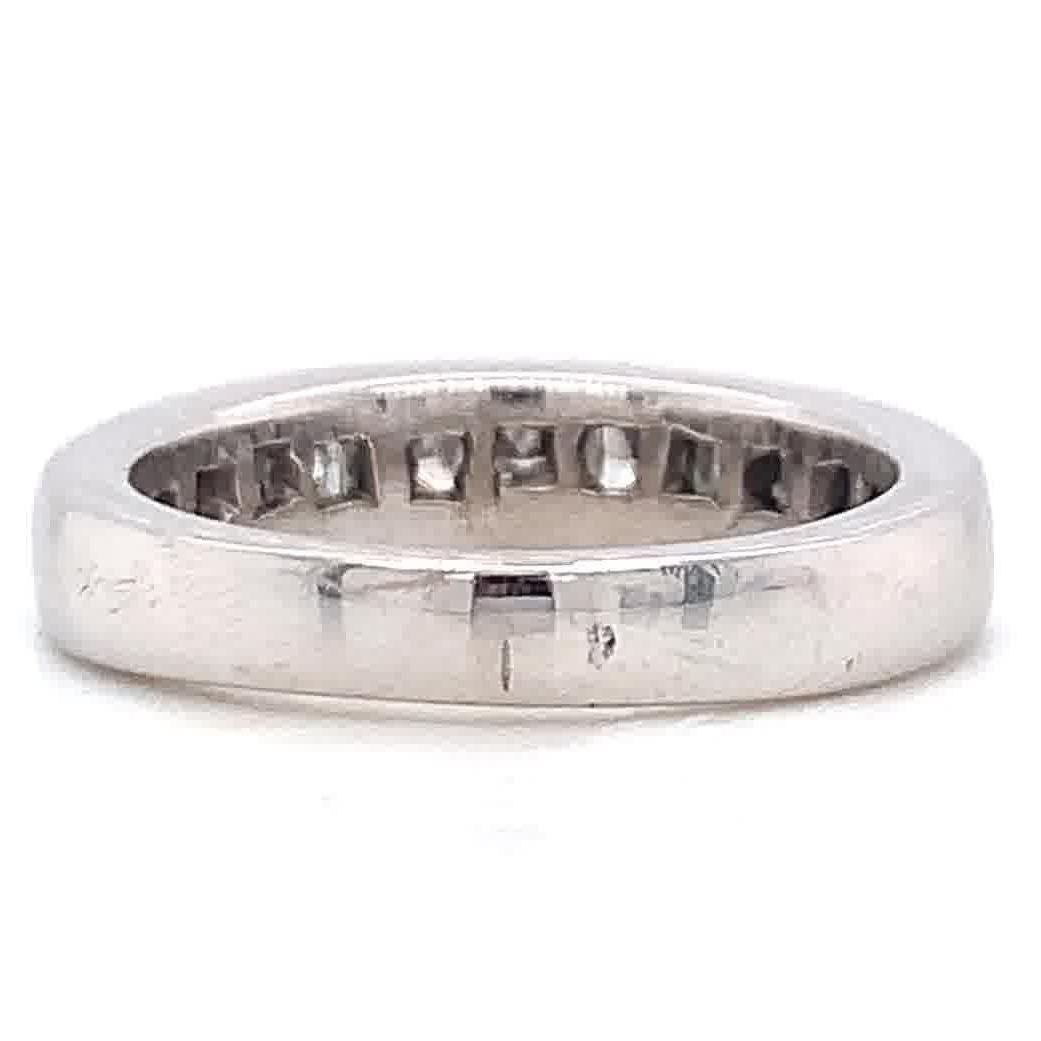 Femenino o masculino Moderna alianza de oro blanco de 14 quilates con diamantes talla princesa de 2 quilates